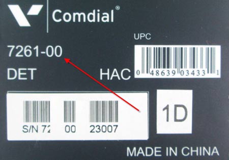 Comdial Edge telephone tag showing the model number.