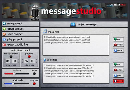 Message Suite software for thr OHP8000 music on hold device.