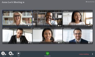 Ooma Meetings video conferencing app.