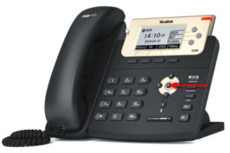 Yealink SIP phone showing the OK key.