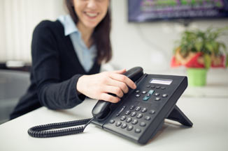 Answering phone with cloud PBX system service for 2021.