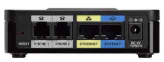 Cisco SPA122 ATA showing ports.