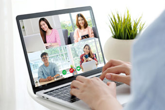 Digital nomad video conferencing.