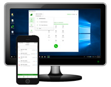 Grasshopper VoIP mobile app and PC app.