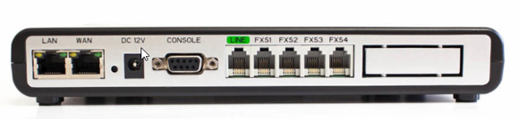 Grandstream GXW4004 with 4 FXS ports.