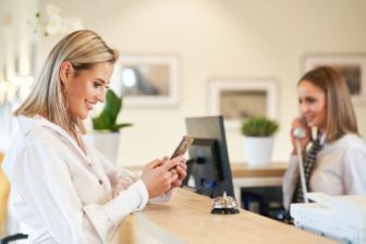 Hotel desk services with new phone system.