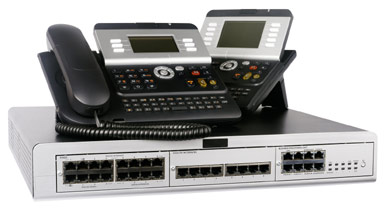 On-prem PBX with digital phones.