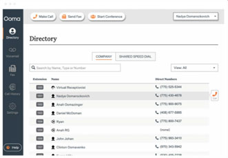 Ooma Office Pro desktop app.