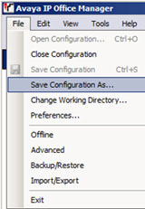Avaya IP Office backup.